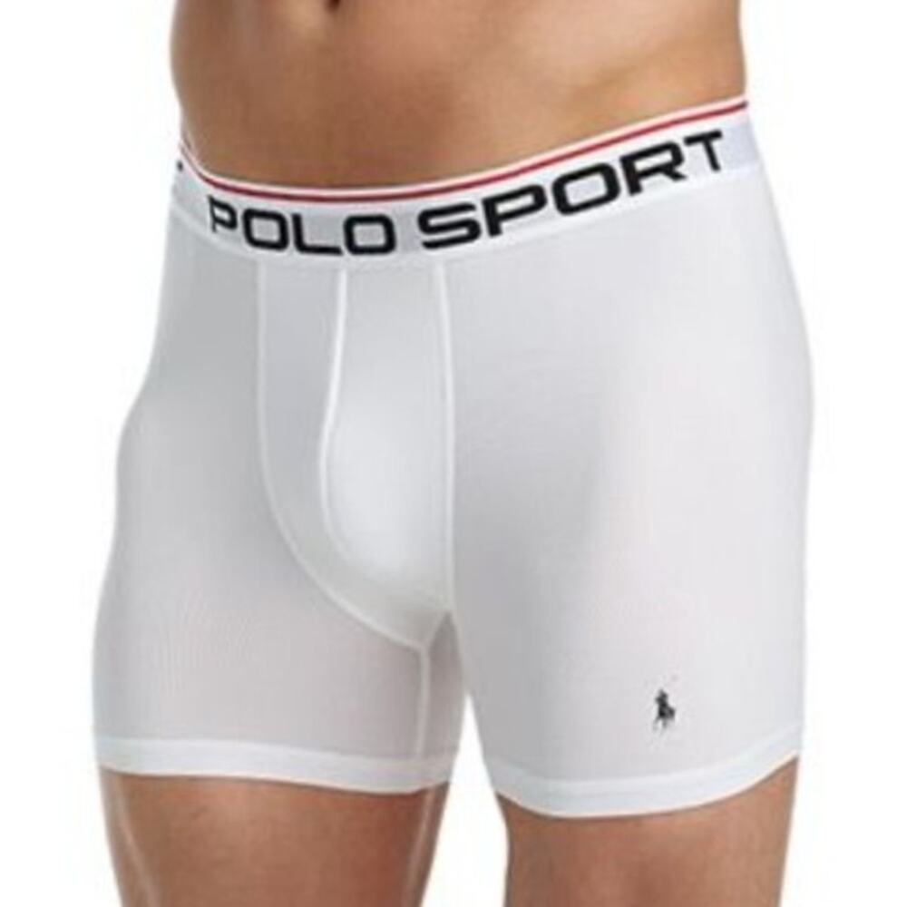 Men Polo Sport Boxer Brief White S Essential Stretch Elevated Basic Classic NEW